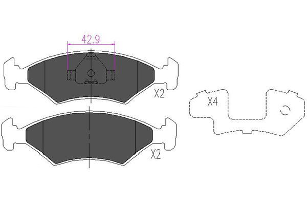 KAVO PARTS Bremžu uzliku kompl., Disku bremzes KBP-4532